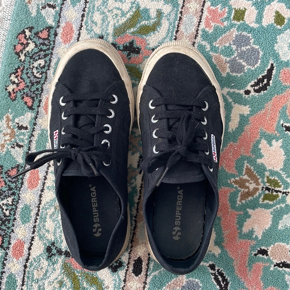 Black superga sneakers